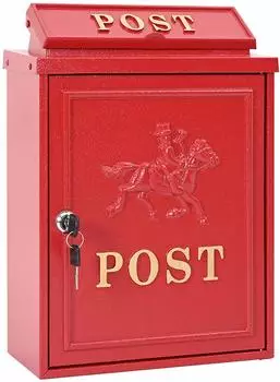 vidaXL Wandbriefkasten rot 29x13x41cm Gussaluminium