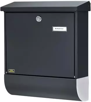 Burg W&auml;chter Set Vario Briefkasten mit Zeitungsfach und Namensschild, Stahl, anthrazit (38215)