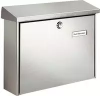 Burg W&auml;chter 8140 AMRUM 3867 NI Briefkasten Edelstahl Silber Schl&uuml;sselschloss