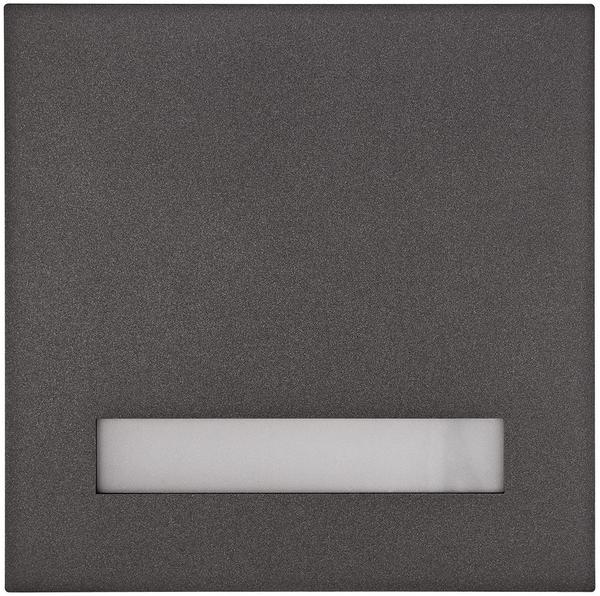 Heibi Briefkasten FONDALUX Aluminium graphitgrau mit Acrylglasscheibe 39x12x39 c