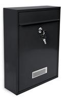 Design Briefkasten Metall Schwarz 26,5 X 35 X 8,5 Cm