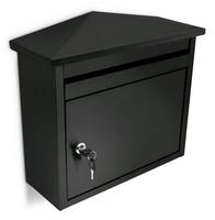 Relaxdays Briefkasten Eisen schwarz Schwarz,Silber