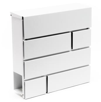 Wiltec Designer Postkasten V15 Postbox Weiß Zeitungsfach pulverbeschichtet