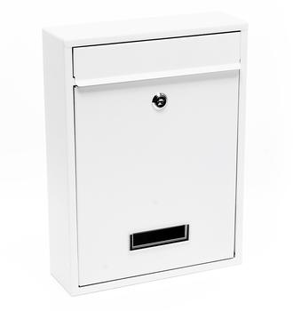 Wiltec Briefkasten V11 zur Wandmontage, weiß, pulverbeschichtet, abschließbar (60131)