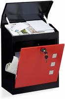 Relaxdays - Briefkasten Gro&szlig;, Stahl, Sicherheits-klappe, Schloss, Hxbxt: 53 X 43,5 X