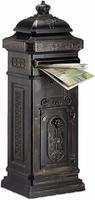 Relaxdays Standbriefkasten Antik, Britisches Design, Rostfreies Aluminium,