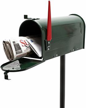 Wiltec US Mailbox Briefkasten Amerikanisches Design grün mit Standfuß