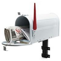Wiltec US Mailbox Briefkasten mit Fahne, Stahl, weiß, Wandhalterung (60343)