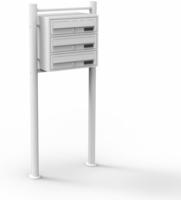 Wiltec - 3er Briefkastenanlage Wei&szlig; 513 X 270 X 1150 Mm, Standbriefkasten Mit 3