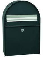 Mefa Briefkasten Amber 401 (Farbe Tiefschwarz, Regenschutzüberstand, Entnahme hinten, Größe: 555x380x210 mm) 401100M