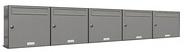 AL Briefkastensysteme Wandbriefkasten 5 Fach Auf- und Unterputzanlage RAL 9007 Aluminium Grau DIN A4