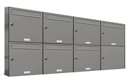 AL Briefkastensysteme Wandbriefkasten 7 Fach Auf- und Unterputzanlage RAL 9007 Aluminium Grau DIN A4