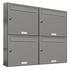 AL Briefkastensysteme Wandbriefkasten 4 Fach Auf- und Unterputzanlage RAL 9007 Aluminium Grau DIN A4