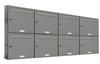AL Briefkastensysteme Wandbriefkasten 8 Fach Auf- und Unterputzanlage RAL 9007 Aluminium Grau DIN A4
