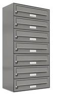 AL Briefkastensysteme 7er Premium Briefkasten Aluminiumgrau RAL 9007 für Außen Wand Postkasten 1x7