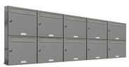 AL Briefkastensysteme Wandbriefkasten 10 Fach Auf- und Unterputzanlage RAL 9007 Aluminium Grau DIN A4