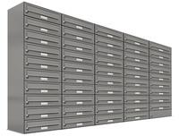 AL Briefkastensysteme Wandbriefkasten 49 Fach Auf- und Unterputzanlage RAL 9007 Aluminium Grau DIN A4