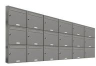 AL Briefkastensysteme Wandbriefkasten 17 Fach Auf- und Unterputzanlage RAL 9007 Aluminium Grau DIN A4