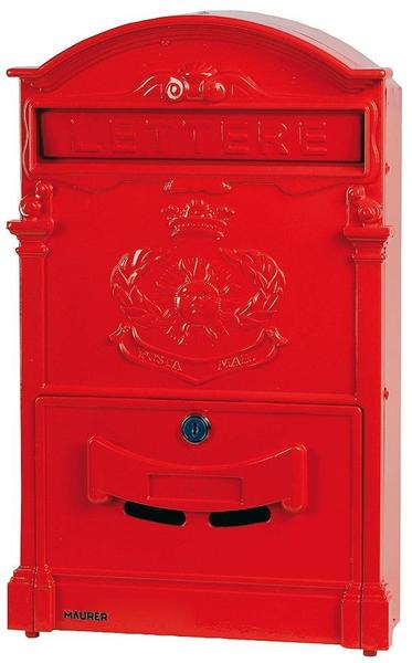 MAURER Briefkasten aus Aluminiumguss, Rot