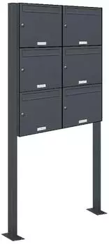AL Briefkastensysteme 6er Standbriefkasten 331P6S2P7016