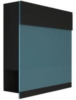 Bravios Briefkasten Manhattan Special Blue Schwarz mit blauer Acrylplatte