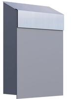 Bravios Briefkasten Baby Box Grau Metallic mit Edelstahlklappe