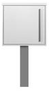 MOCAVI Sbox 101b Standbriefkasten signal-weiss (RAL 9003) Design-Postkasten freistehend mit Pfosten silber (RAL 9006, betonieren)