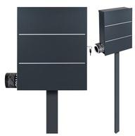 MOCAVI Standbriefkasten mit Zeitungsfach anthrazit-grau (RAL 7016) MOCAVI SBox 141b Briefkasten mit Pfosten (einbetonieren)