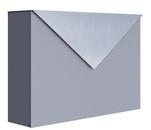 Bravios Briefkasten Letter Grau Metallic mit Edelstahlklappe