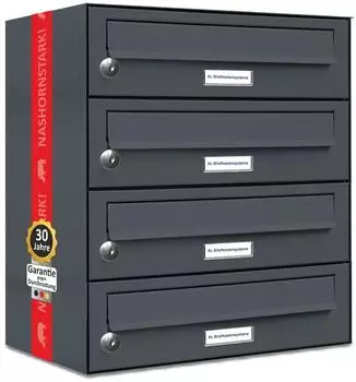 AL Briefkastensysteme Briefkasten »Premium« (BxH): 38.5 x 46cm Anzahl Schlitze: 4 Aufputzmontage - grau grau