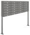 AL Briefkastensysteme Standbriefkasten 24 Fach Standanlage freistehend RAL 9007 Aluminium Grau DIN A4