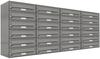 AL Briefkastensysteme Wandbriefkasten 24 Fach Auf- und Unterputzanlage RAL 9007 Aluminium Grau DIN A4