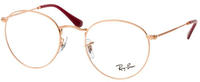 Ray-Ban RX3447V Unisex-Brille inkl. Gl&auml;ser Vollrand Rund Metall-Gestell 47/21/140,
