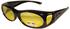 Figuretta Nacht-Überbrille in schwarz mit gelben Gläsern aus der TV Werbung