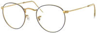 Ray-Ban RX3447V Unisex-Brille inkl. Gl&auml;ser Vollrand Rund Metall-Gestell 47/21/140,