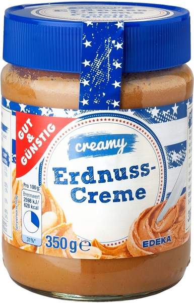 Edeka Gut &amp; Günstig Erdnuss-Creme creamy (350 g) Test - 75/100 (gut)