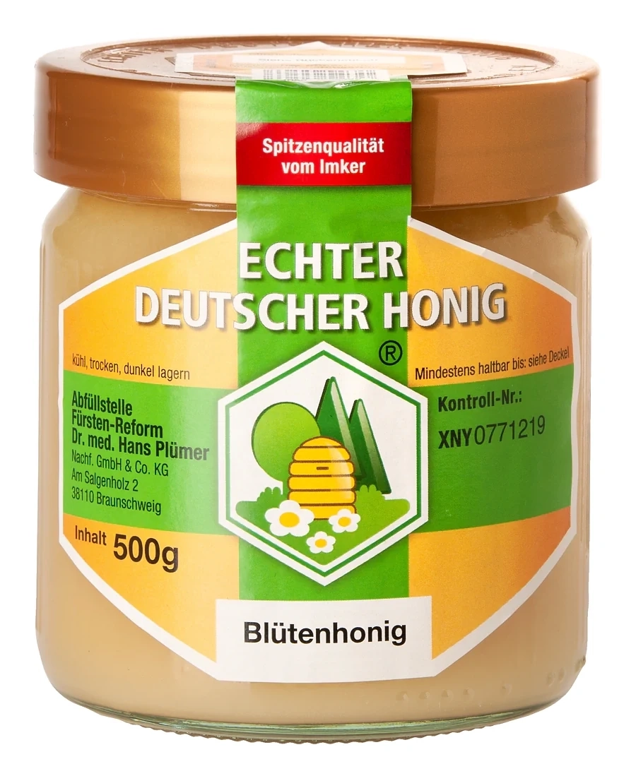 Fürsten-Reform Dr. med. Hans Plümer Echter Deutscher Honig Blütenhonig Fürsten-Reform Dr. med. Hans Plümer Echter Deutscher Honig Blütenhonig