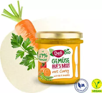 Deli Reform Bio Gemüse Auf’s Brot mit Curry