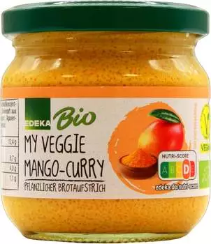 Edeka Bio My Veggie Mango-Curry Pflanzlicher Brotaufstrich