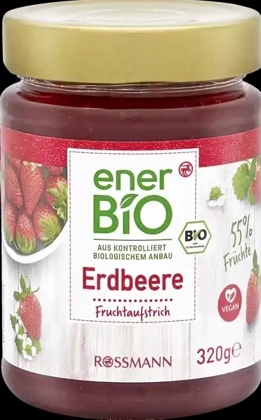 Ener Bio Erdbeere, 40 % weniger Zucker