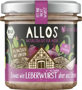 Allos Iss mir nicht Wurst Leberwurst mit Zwiebeln Bio 135g