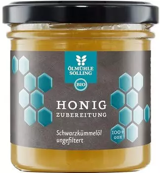 &Ouml;lm&uuml;hle Solling Honigzubereitung mit ungefiltertem Schwarzk&uuml;mmel&ouml;l Bio 180g