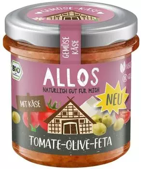 Allos Aufstrich Tomate-Olive-Feta Bio 135g