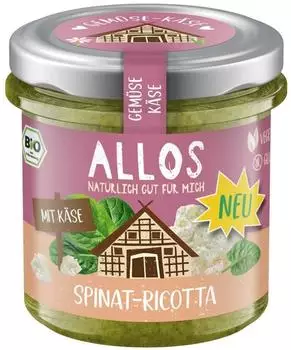 Allos Aufstrich Spinat-Ricotta Bio 135g