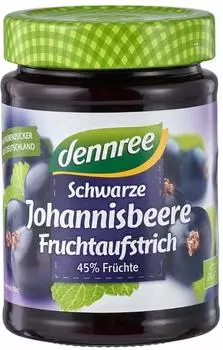 dennree Fruchtaufstrich Schwarze Johannisbeere Bio 340g