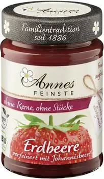 Annes Feinste Erdbeer-Johannisbeer Fruchtaufstrich passiert Bio 210g