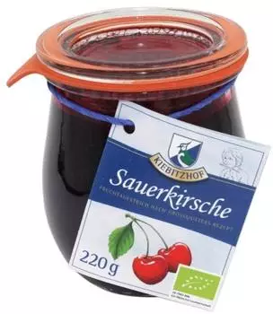 Kiebitzhof Fruchtaufstrich Sauerkirsche im Weckglas Bio