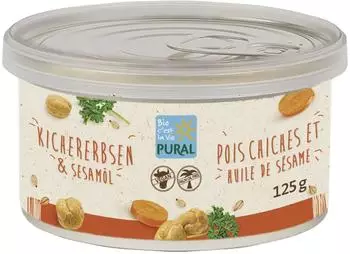 Pural Aufstrich Kichererbse-Sesamöl Bio 125g