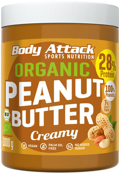 Body Attack Organic Peanut Butter Creamy (1kg)