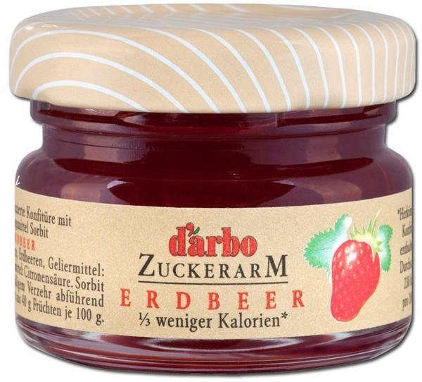 Darbo Zuckerarm Erdbeer-Konfitüre Minigläser (60x28g)